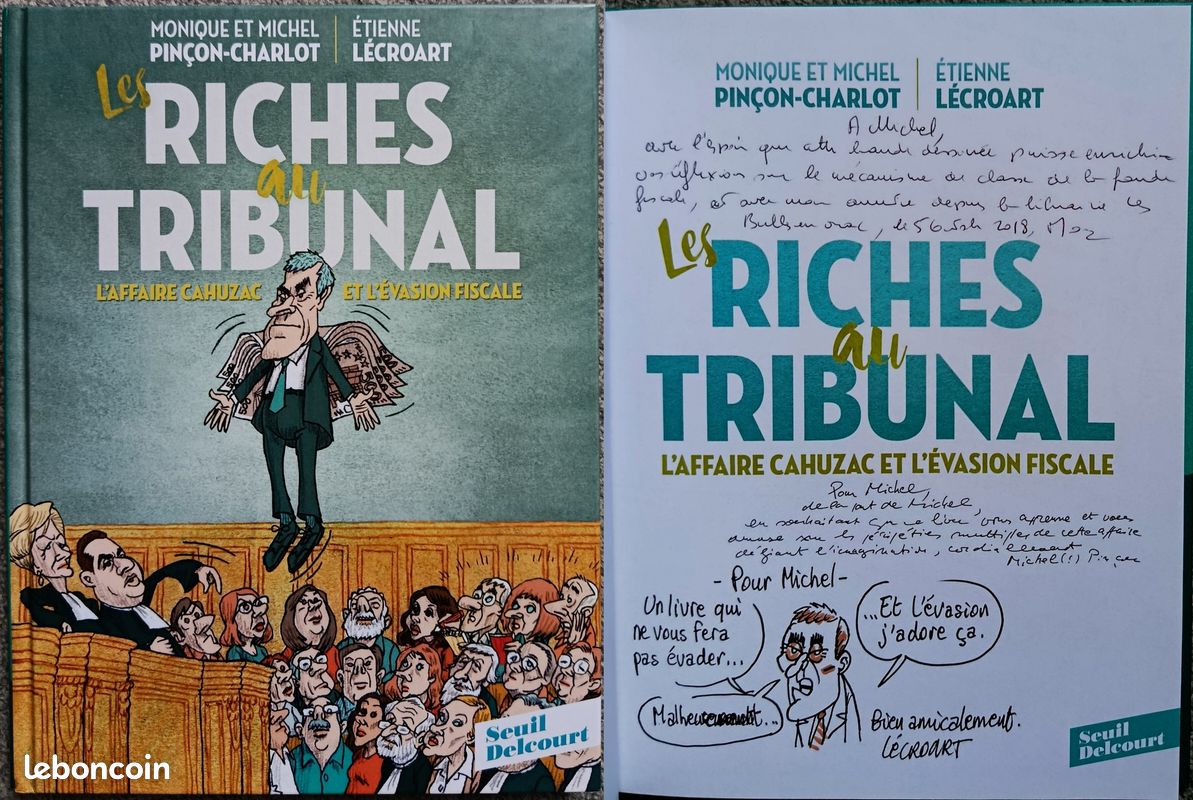 Lecroart - les riches au tribunal - BD EO + triple dedicace (image 1)