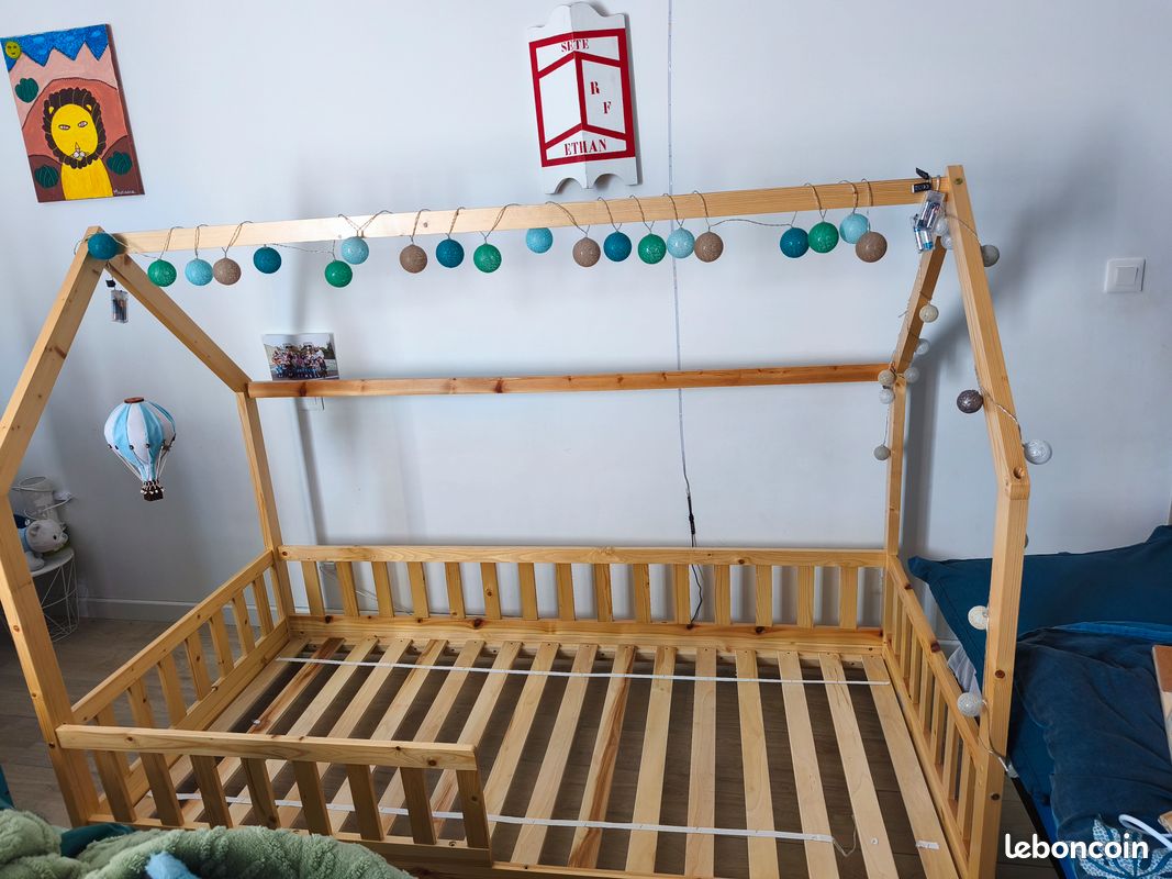 Lit Cabane Enfant Bosco 90 x 190 cm Avec Matelas - Atmosphera (Fabrication Européenne