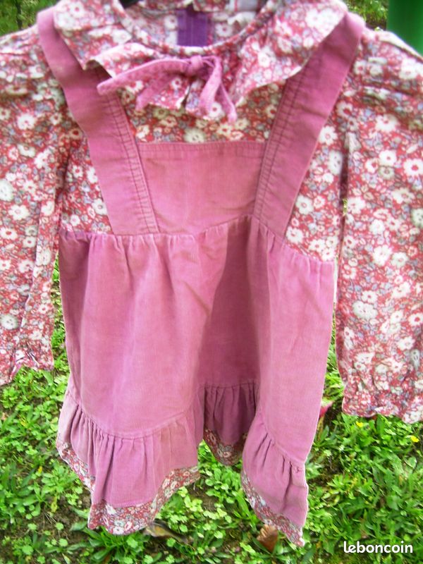 Robe velours cotelee rose 3-4 ans (vic) (image 5)