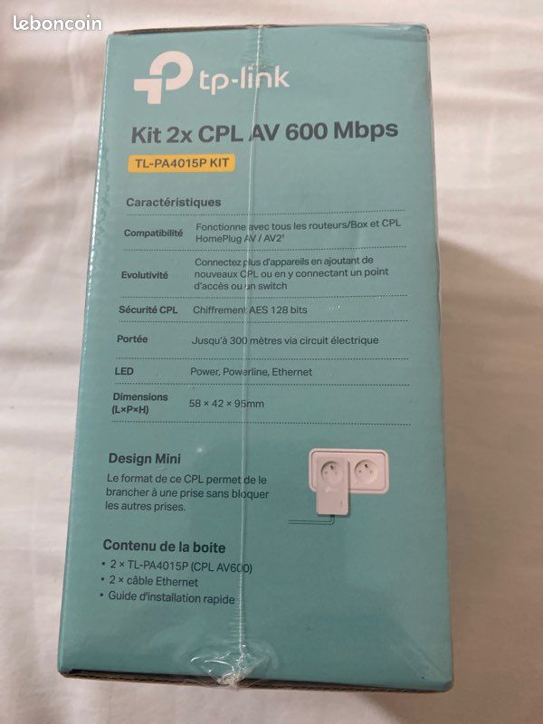 Kit de 2 CPL AV600 tp-link neuf dans l’emballage filmé (image 4)