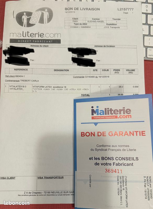 Lit coffre MALM Ikea 140 x 200 + matelas Vitaform Latex (image 4)