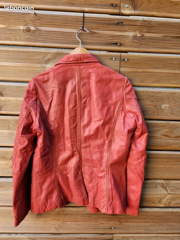 Blazer en Cuir d'Agneau IKKS Femme – Taille L – Élégance