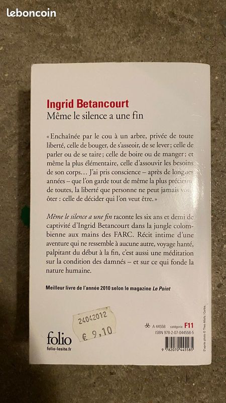 Livre-Ingrid Betancourt-Même le silence a une fin (image 2)