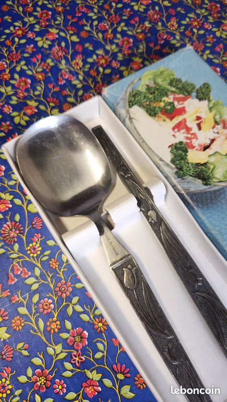 Couverts à salade vintage en bois | Révélé - Brocante