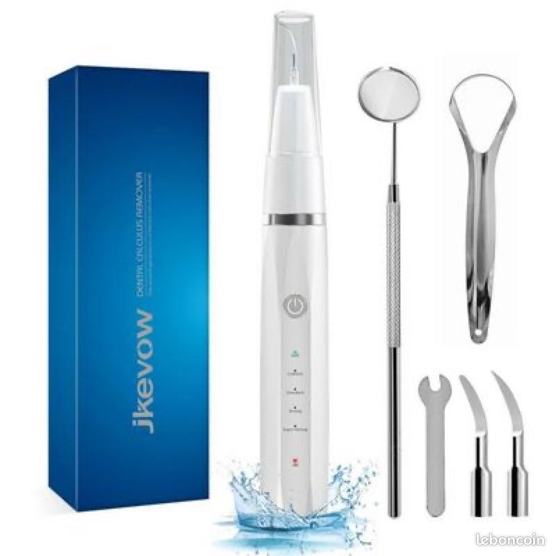 Detartreur Dentaire Ultrason Kit Detartrage Électrique avec 5 Modes 3 Têtes De Nettoyage Outils (image 1)