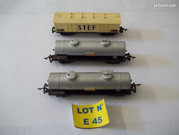 Lot De 8 Wagons Jouef Marchandises – BP, Shell, Elf, Stva, Bois, époque Vintage