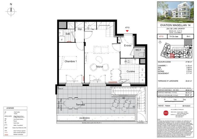 Appartement a louer colombes - 4 pièce(s) - 86 m2 - Surfyn