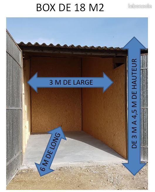 Grand box béton porte 3 m de haut accès 7/7 (image 1)