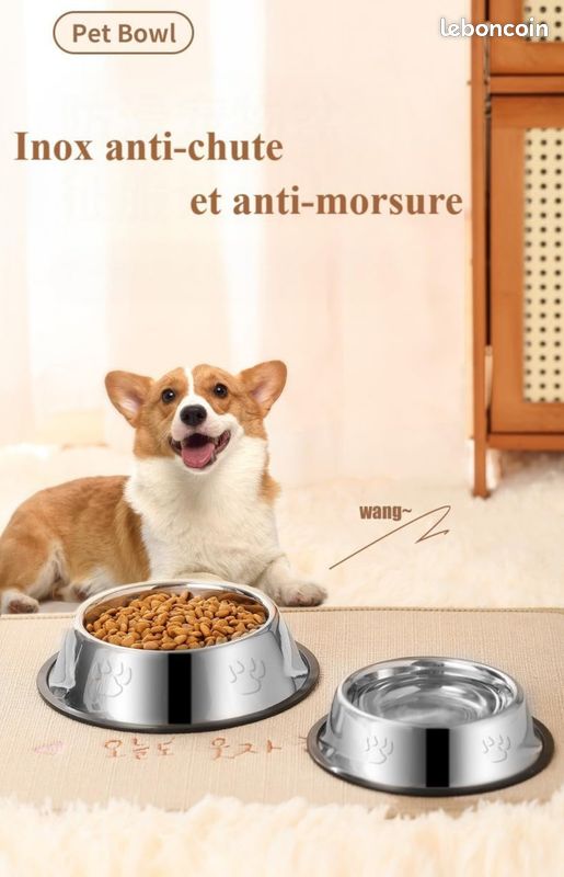 Hubulk Lot De 2 Gamelles En Acier Inoxydable Pour Chien Avec Tapis En Silicone Antidérapant