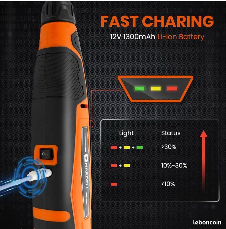 Mini Outil Rotatif Sans Fil Avec 26 Accessoires - 3 Vitesses (5000-15000 Tr/min) - Recharge USB - Pour Gravure, Ponçage, Polissage - Idéal Bricolage Et Loisirs Créatifs