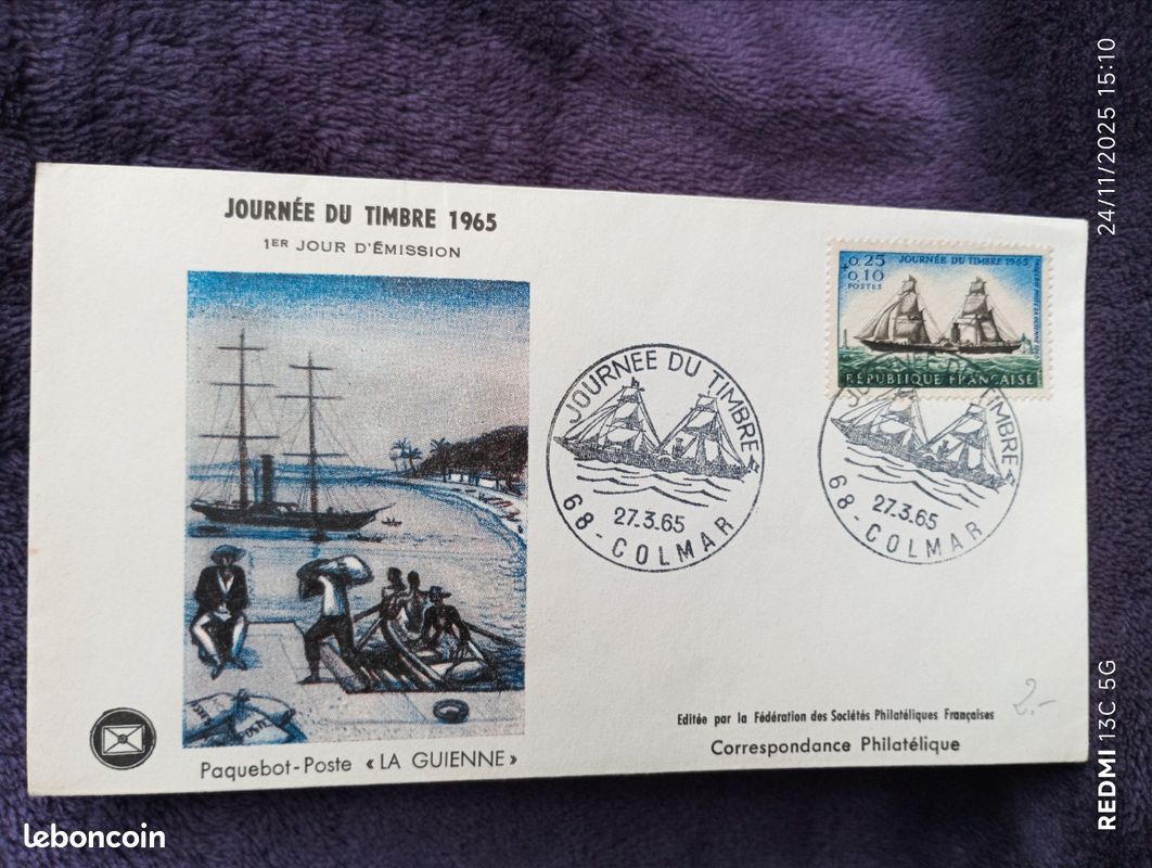 permis de peche timbre taxe piscicole 1961