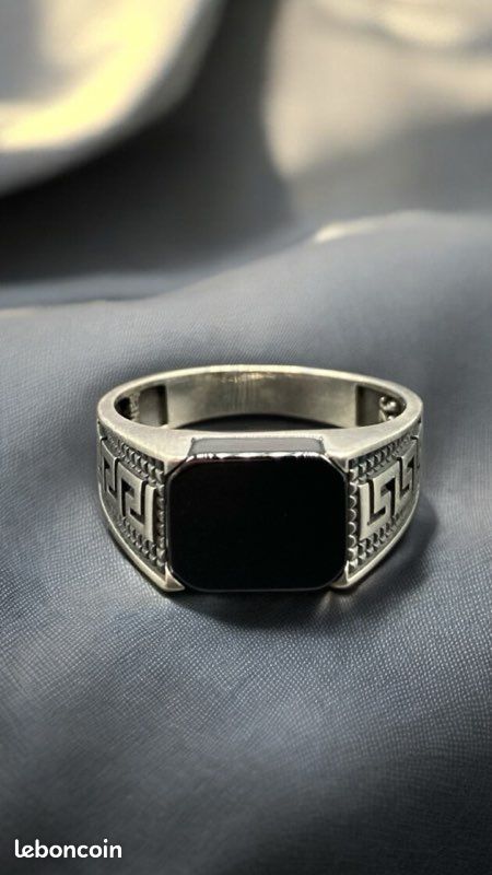 Ring Bague Versace Homme Argent Chevalière Bague Versace Fausse