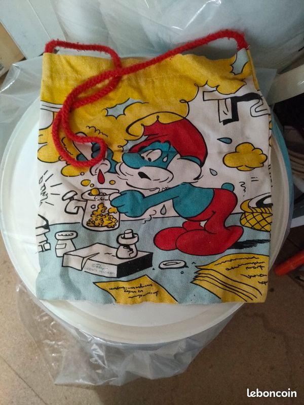 Un sac en tissus schtroumpf vintage kat41 (image 3)