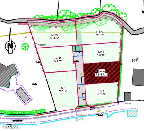 Terrains de 431 à 1212 m2