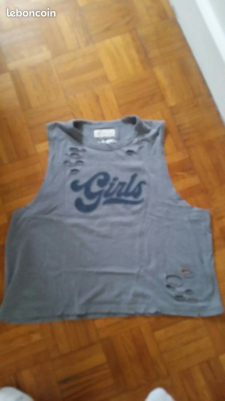 Tee shirt sans manche gris (image 1)