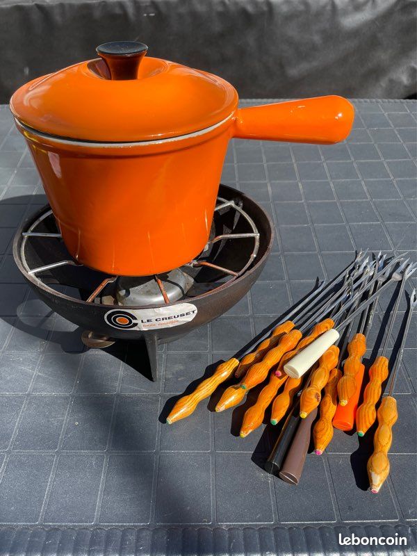 Service à Fondue Le Creuset Vintage 6 Personnes - Couleur Volcanique (Complet)