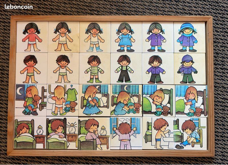 Jeu éducatif vintage séquence chronologique (image 1)