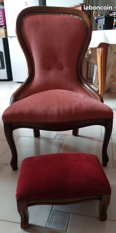 Fauteil voltaire + repose pied (image 1)
