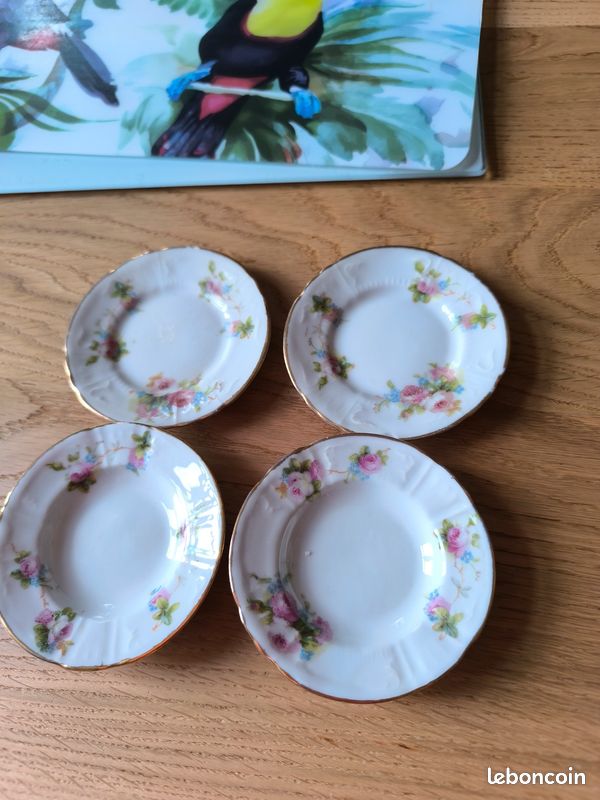 Ancienne Assiette à Dîner Meissen En Porcelaine Peinte à La Main Et D%c3%a9cor%c3%a9e De Fleurs