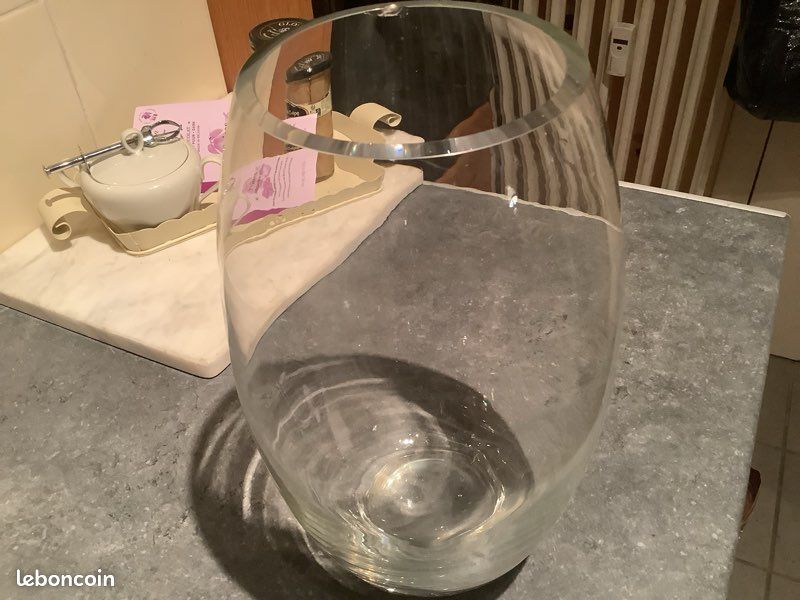Grand vase en verre oblong hauteur 30 cm (image 5)