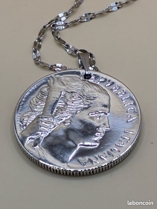 Collier En Acier Inoxydable Avec Pendentif Perle Et émail - Thème Galaxie, Fabriqué En France | Bijou Fantaisie Neuf Sans Emballage