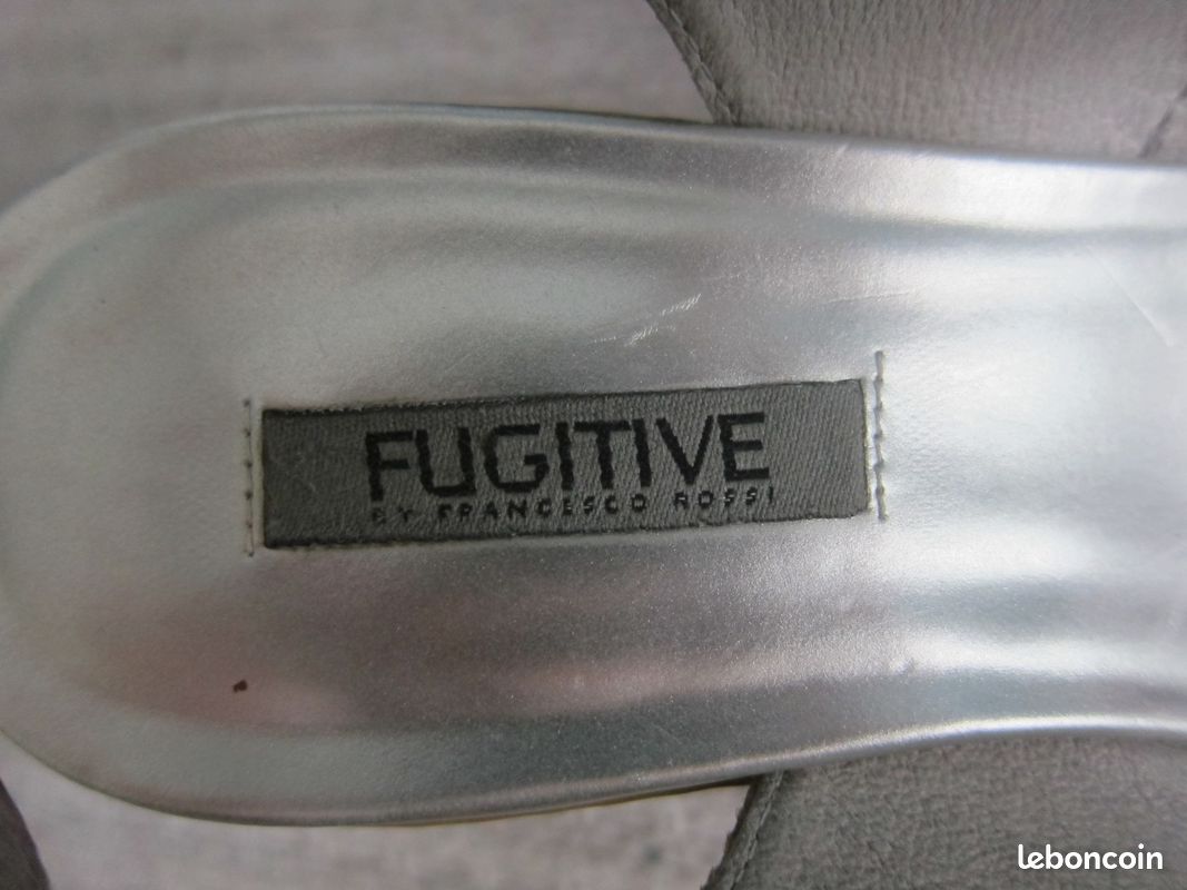 Espadrilles compensées cuir nacré gris 37 Fugitive (image 4)