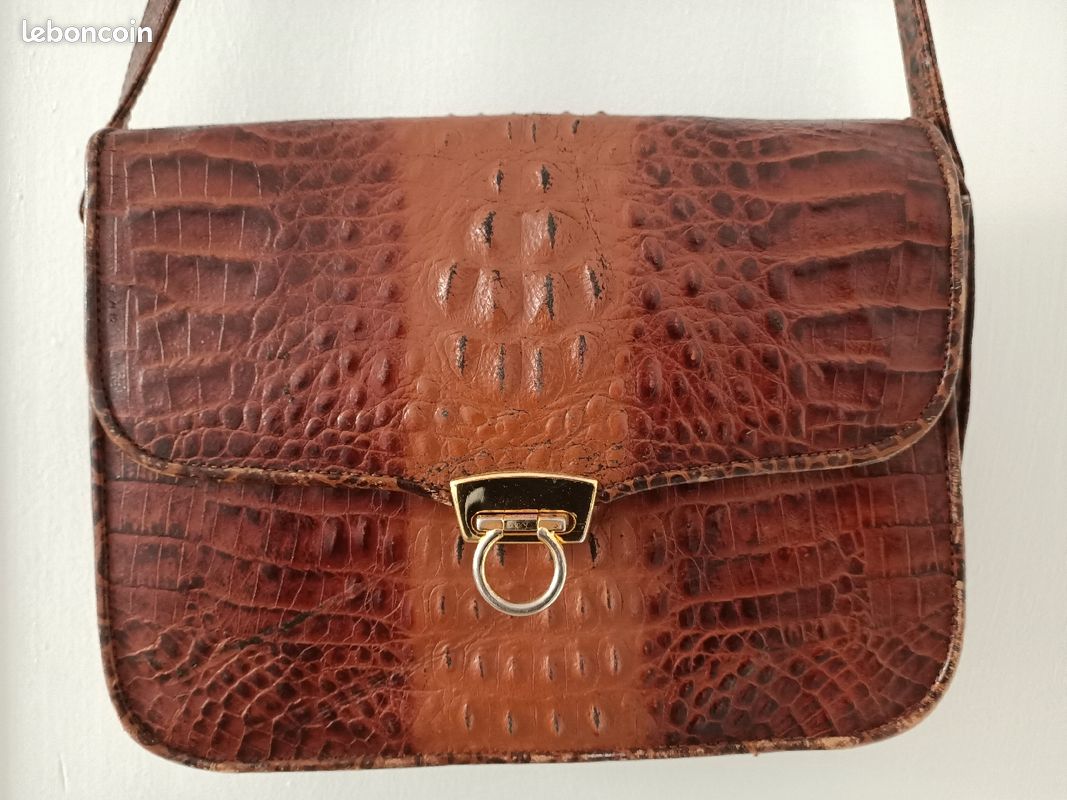 Sac vintage en croco (image 1)