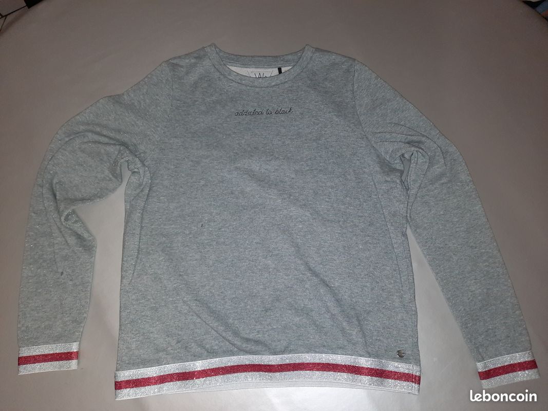 Sweat fille IKKS Taille L (12-13ans) gris clair (image 4)