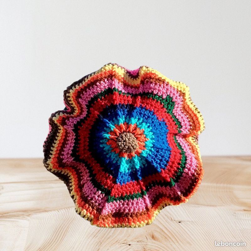 Ensemble Crochet Fait Main : Béret, Chouchou, Mitaine - Violet - Taille Unique - Accessoires Femme