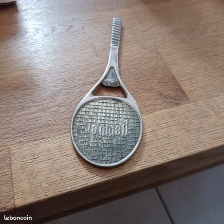 Décapsuleur Vintage Raquette De Tennis En Métal Chromé