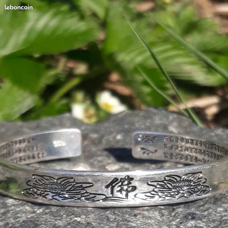 Bracelet asiatique en argent fin 999 - signe chinois Bouddha (image 2)