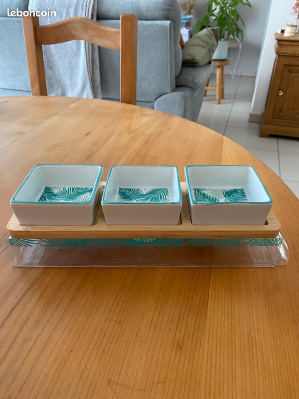 1Pc Plateau De Service En Bambou Rectangulaire Alimentaire Plateau De