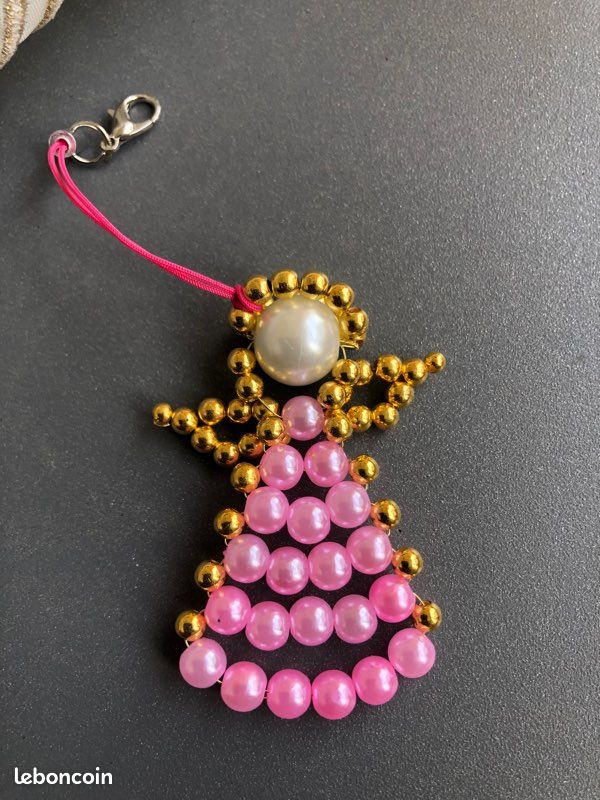 Lot 32 Porte-Clés Ange En Perles - Cadeaux Baptême Mariage Communion