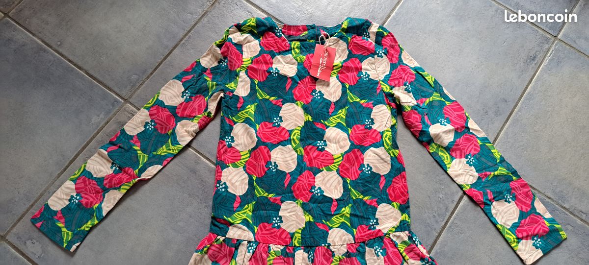 Tunique Fille Motif Darling Taille 4-12 Ans - Gris, Manches Longues, Neuf Avec étiquettes