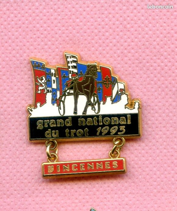 Superbe Pins Cheval Course hippique Trot Gnt 1993 Vincennes Zamac starpins I606 (image 1)