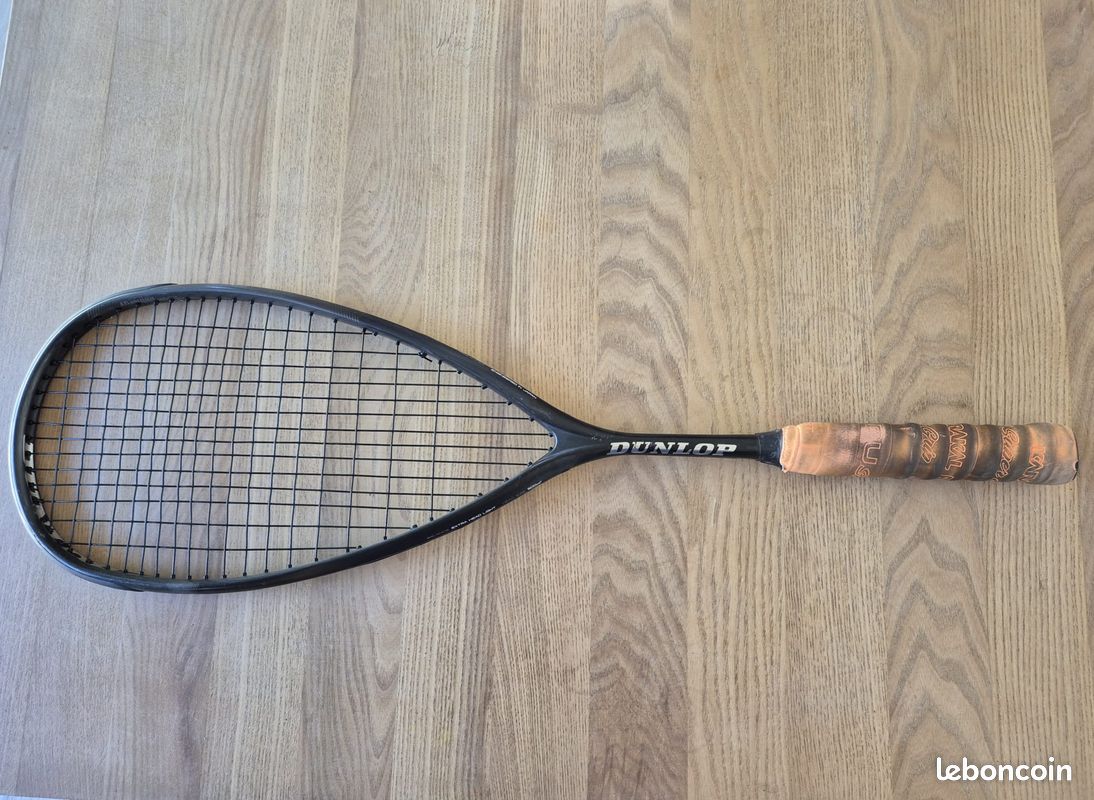 Raquette De Squash Ancienne Dunlop Zaman Club - Bois - Avec Housse
