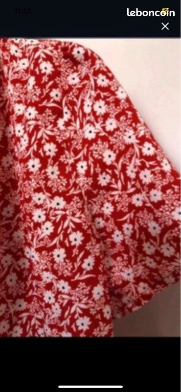 Blouse imprimée fleurs rouge femme T :42 ETAM (image 14)
