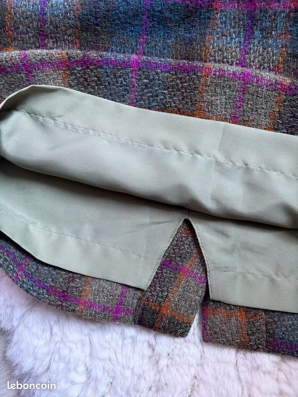 Jupe Vintage Talbots Velours à Carreaux - Taille M - Style Preppy Wrap - Occasion Très Bon état