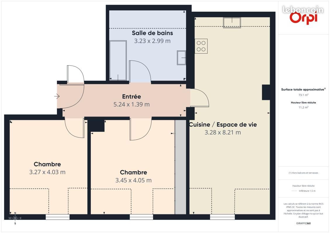 Appartement a louer schiltigheim - 3 pièce(s) - 61 m2 - Surfyn