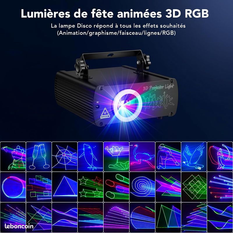 DCSYOG Lumière Disco Avec Télécommande - 21 Yeux LED RVB - Projecteur DJ Contrôlé Par La Musique - Projecteur à Effets DMX Pour KTV, Réunion De