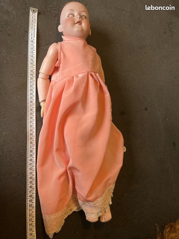 Poupée Ancienne Armand Marseille – Tête Composition – Corps Toile Rembourré – 32 Cm