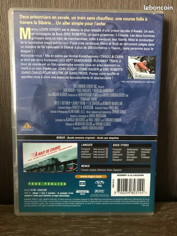 DVD « Runaway train » (Tony95) (image 2)