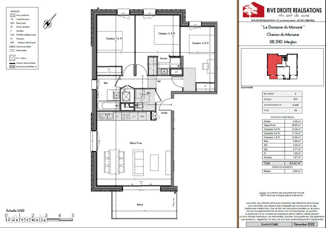 Appartement 4 pièces 83 m² · à Meylan · 83 m² · 1 120 €/mois