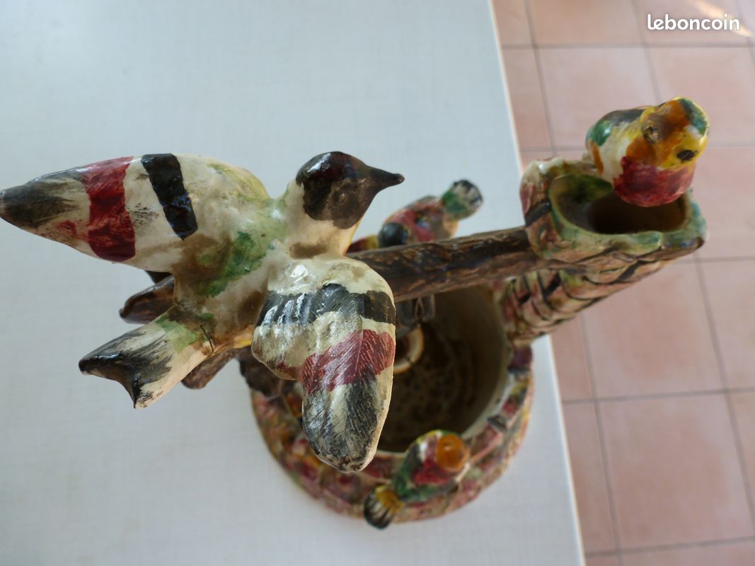 Puit aux oiseaux en faïence signé Honoré MILAZZO VALLAURIS (image 4)