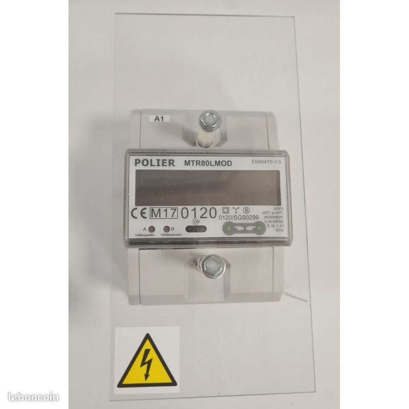 Compteur électrique Modulaire Polier MTR80L - Tétrapolaire 80A - Occasion