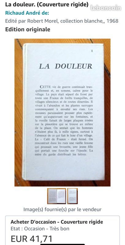 La Douleur – André de Richaud (Édition originale, 1968, Robert Morel) (image 6)