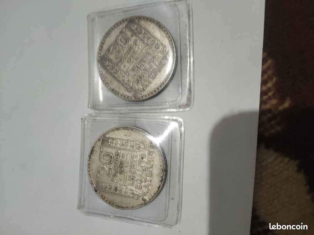 2 pièce 20 francs turin argent 1933 (image 4)