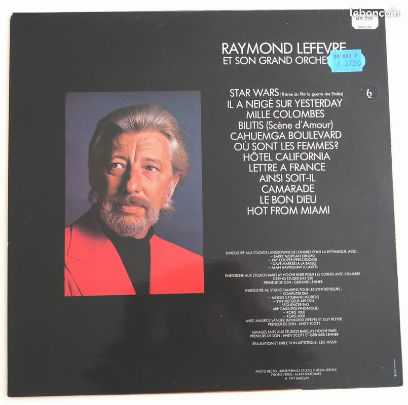 Disque LP 33 tours vinyle RAYMOND LEFEVRE - Love In Stereo N° 1 - Easy Listening Star Wars Bilitis (image 2)