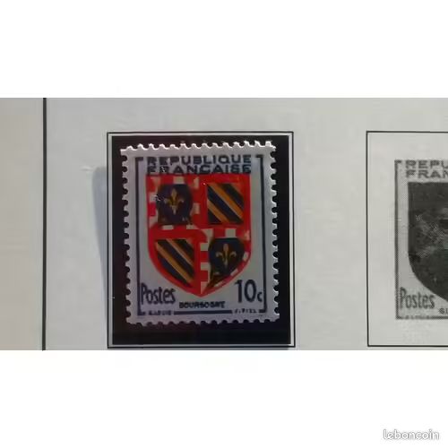 Timbre neuf armoiries de provinces Bourgogne 10 centimes 1949 YT 834 (image 1)