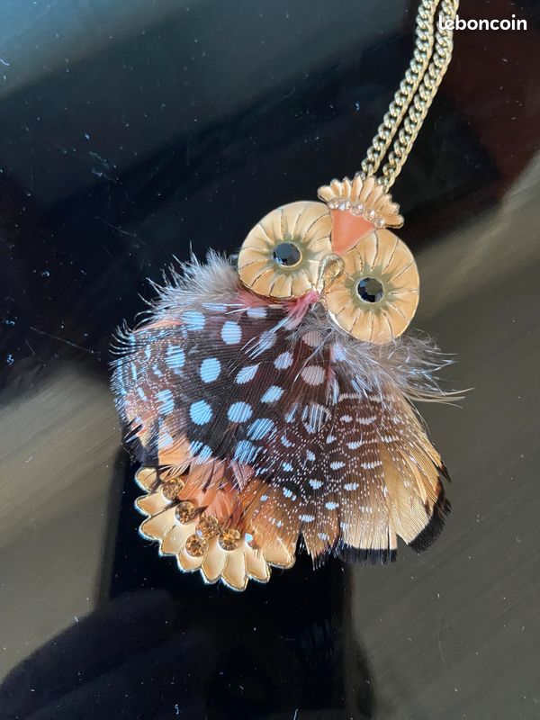 Pendentif Chouette Et Crâne Gothique – Collier Homme Acier Inoxydable Vintage Avec Chaîne De Blé 75 Cm Et Zircone Cubique